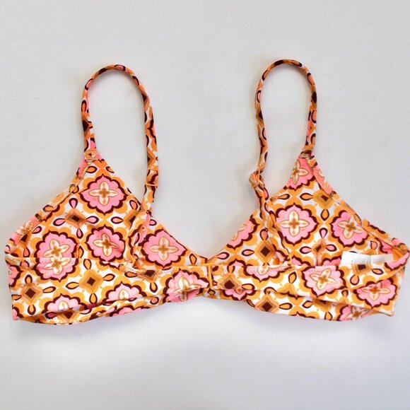 Aerie Twist Scoop Twist Medallion Print Bikini Swim Top Size Medium - Picture 3 of 7